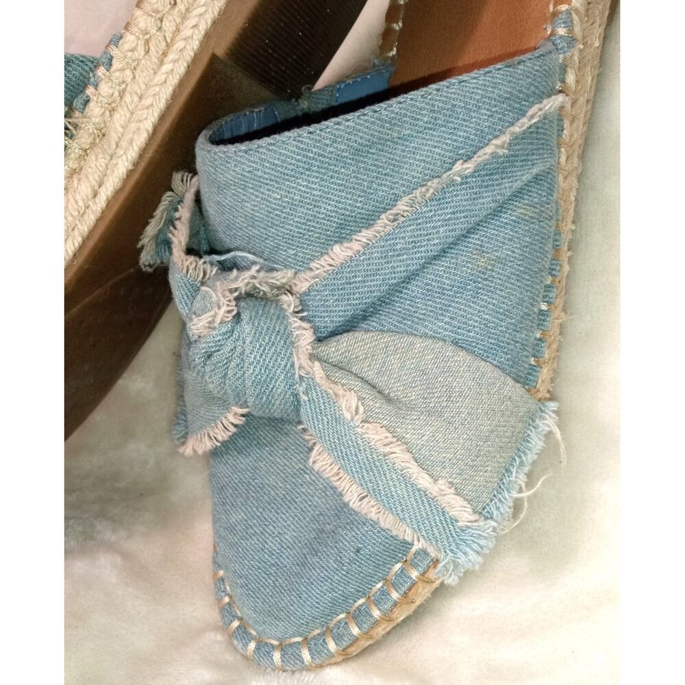 DV Espadrille Denim Bow Sandals Slip-On Style Size 7 - Picture 3 of 5